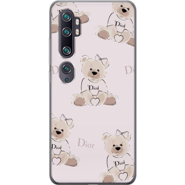 Xiaomi Mi Note 10 Genomskinligt Skal Teddy Dior Vibes – lyxig nalle i fashionstil