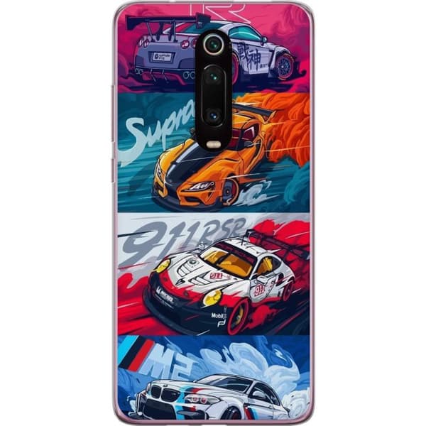 Xiaomi Mi 9T Pro  Gennemsigtig cover Hurtige Biler - Tegnet Mønster med Action