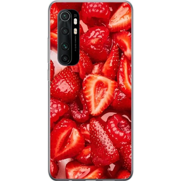Xiaomi Mi Note 10 Lite Läpinäkyvä kuori Mansikkakuviointi - makea motiivi kesäfiiliksellä