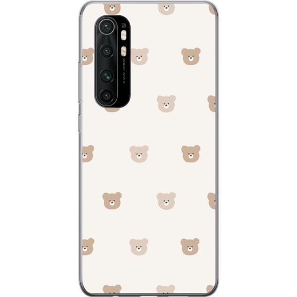 Xiaomi Mi Note 10 Lite Genomskinligt Skal Teddy Background – gulliga nallar mot mjuk bakgrund