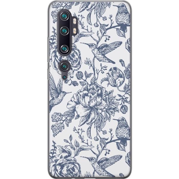 Xiaomi Mi Note 10 Pro Genomskinligt Skal Blomster & Fåglar – romantiskt mönster i vintage-stil