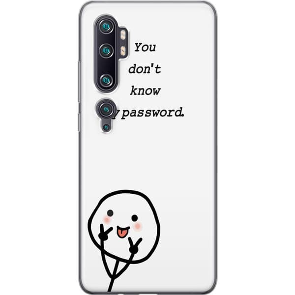 Xiaomi Mi Note 10 Pro Gennemsigtig cover Du Kender Ikke Mit Adgangskode