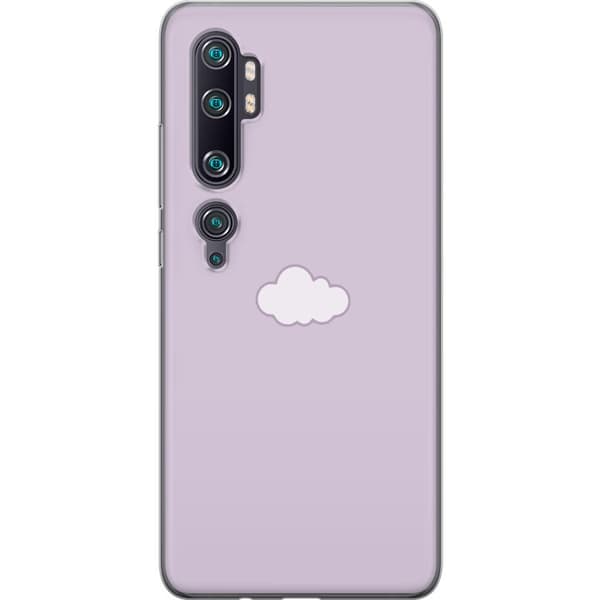 Xiaomi Mi Note 10 Pro Gennemsigtig cover Lilla Sky - minimalistisk sky på lilla baggrund
