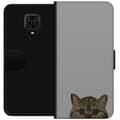 Miniatyrbilde 1 av 3: Xiaomi Redmi Note 9 Pro Lommeboketui Grå Kattblikk - stilren katte design med grå bakgrunn