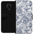 Pikkukuva 1 / 3: Xiaomi Redmi Note 9 Pro Lompakkokotelo Kukat & Linnut - Romanttinen Vintage-tyylinen Kuviointi