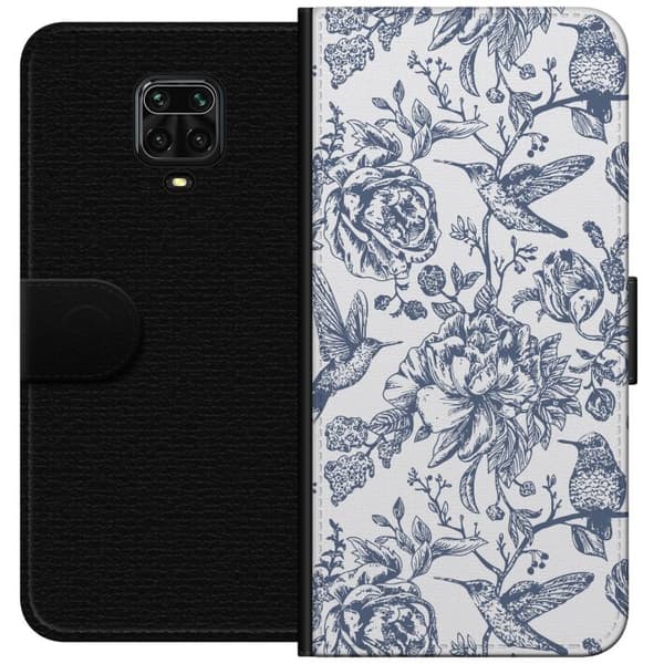 Xiaomi Redmi Note 9 Pro Tegnebogsetui Blomster & Fugle - Romantisk Vintage-stil Mønster