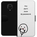 Miniatyrbild 1 av 3: Xiaomi Redmi Note 9 Pro Plånboksfodral You Don’t Know My Password – edgy textmotiv med attityd