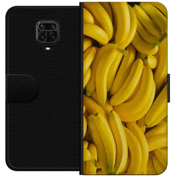 Xiaomi Redmi Note 9 Pro Plånboksfodral Banana Pattern – lekfullt mönster med gula bananer