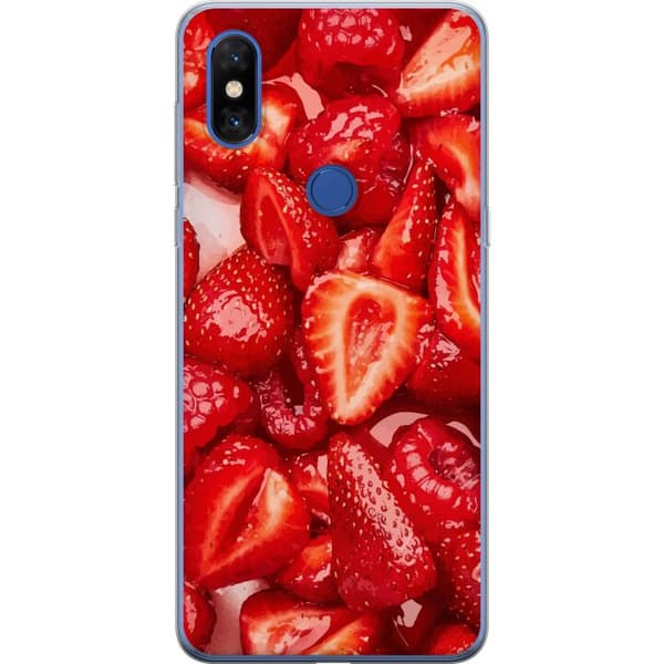 Xiaomi Mi Mix 3 Läpinäkyvä kuori Mansikkakuviointi - makea motiivi kesäfiiliksellä