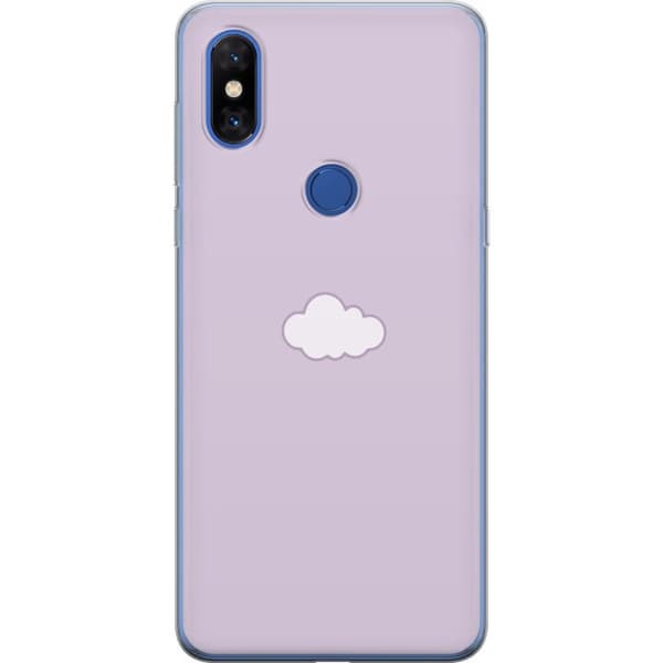 Xiaomi Mi Mix 3 Genomskinligt Skal Lila Moln – minimalistiskt moln på lila bakgrund