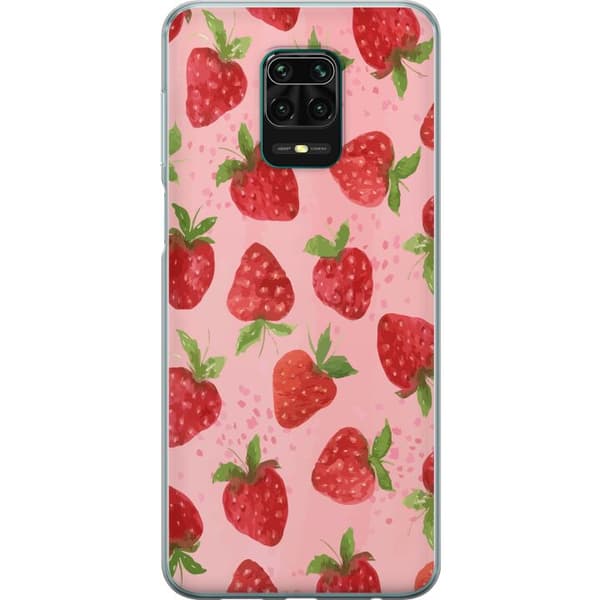 Xiaomi Redmi Note 9 Pro Gennemsigtig cover Jordbærdrømme - Retro-stil jordbærmønster