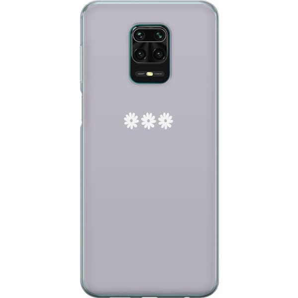 Xiaomi Redmi Note 9 Pro Gennemsigtig cover Lilla Blomminimalisme - stilfuldt blomstermotiv på lilla baggrund