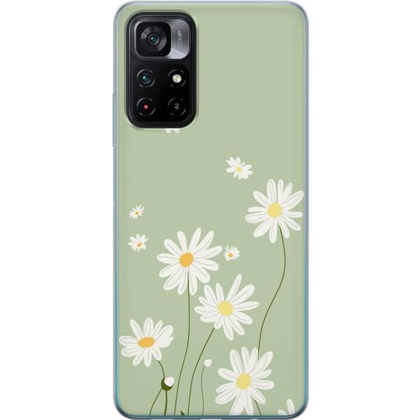 Xiaomi Poco M4 Pro 5G Gennemsigtig cover Præstekraver - blomstret mønster i svensk sommerstil