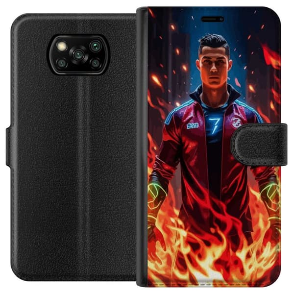 Xiaomi Poco X3 NFC Tegnebogsetui Ronaldo Inferno - fodboldhelt i flammer