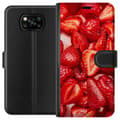Miniatyrbillede 1 af 3: Xiaomi Poco X3 NFC Tegnebogsetui Jordbærmønster - sødt motiv med sommerstemning