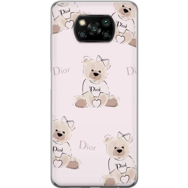 Xiaomi Poco X3 NFC Läpinäkyvä kuori Teddy Dior Vibes - ylellinen nalle muotityyliin
