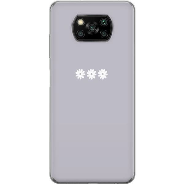 Xiaomi Poco X3 NFC Läpinäkyvä kuori Lila Blomminimalismi - tyylikäs kukkakuva lila taustalla
