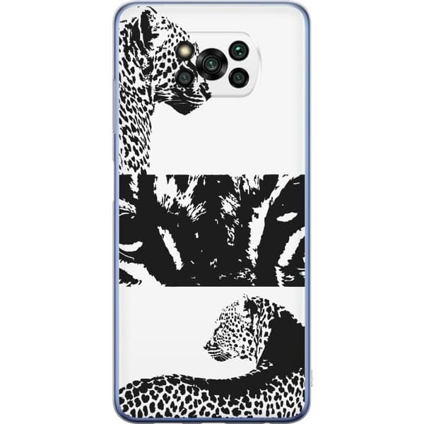 Xiaomi Poco X3 Pro Läpinäkyvä kuori Leopard Faces