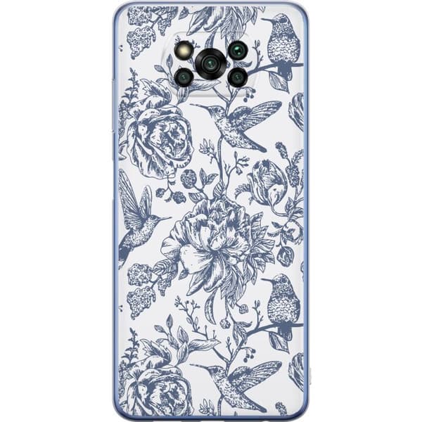 Xiaomi Poco X3 Pro Läpinäkyvä kuori Kukat & Linnut - Romanttinen Vintage-tyylinen Kuviointi