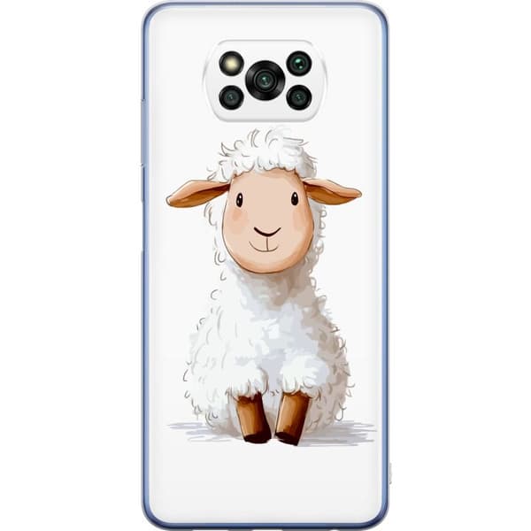 Xiaomi Poco X3 Pro Gennemsigtig cover Sødt Lamm - tegneseriestil til børn og babyprodukter