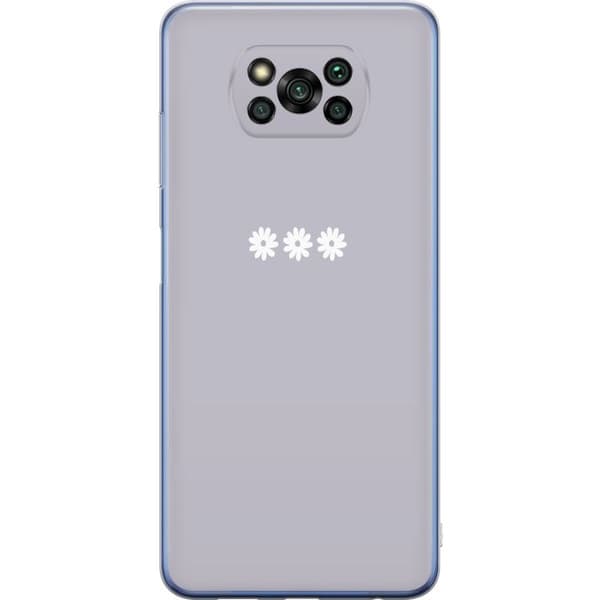 Xiaomi Poco X3 Pro Gennemsigtig cover Lilla Blomminimalisme - stilfuldt blomstermotiv på lilla baggrund