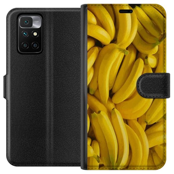 Xiaomi Redmi 10 Tegnebogsetui Banan mønster