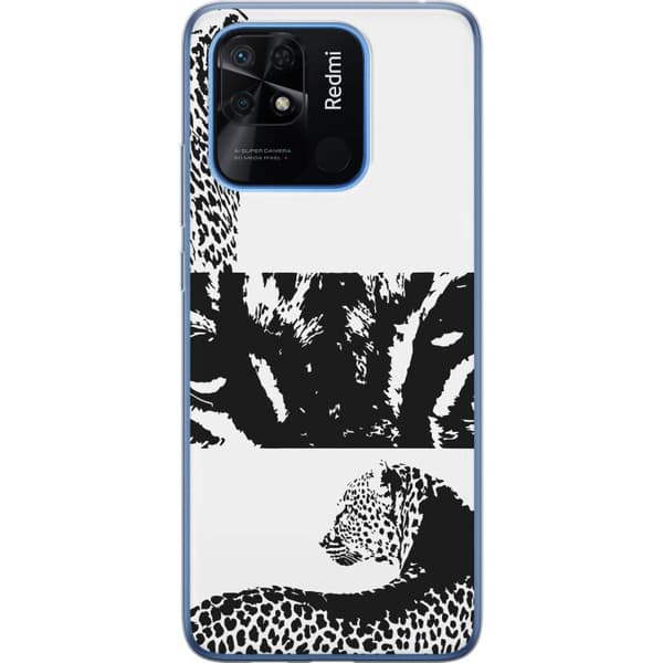 Xiaomi Redmi 10C Genomskinligt Skal Leopard Faces – trendigt mönster med leopardansikten