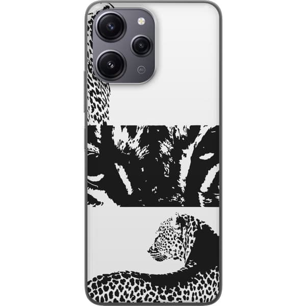 Xiaomi Redmi 12 Genomskinligt Skal Leopard Faces – trendigt mönster med leopardansikten