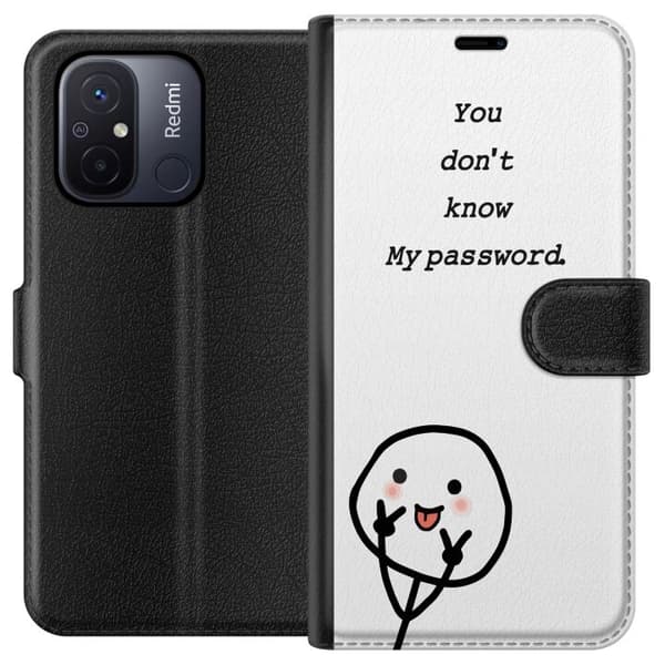 Xiaomi Redmi 12C Plånboksfodral You Don’t Know My Password – edgy textmotiv med attityd