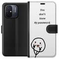 Miniatyrbild 1 av 3: Xiaomi Redmi 12C Plånboksfodral You Don’t Know My Password – edgy textmotiv med attityd
