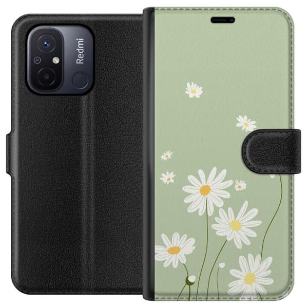 Xiaomi Redmi 12C Plånboksfodral Prästkragar – blommigt mönster i svensk sommarstil