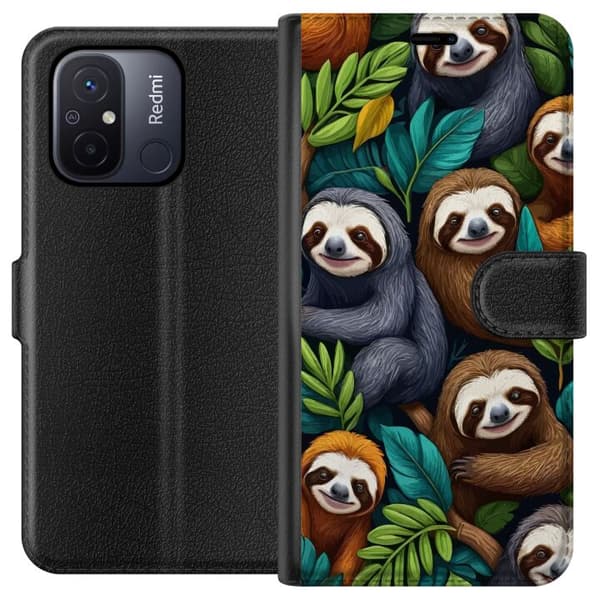 Xiaomi Redmi 12C Plånboksfodral Sengångarstil – avslappnat motiv med söt sengångare