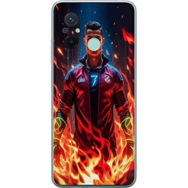 Xiaomi Redmi 12C Gennemsigtig cover Ronaldo Inferno - fodboldhelt i flammer