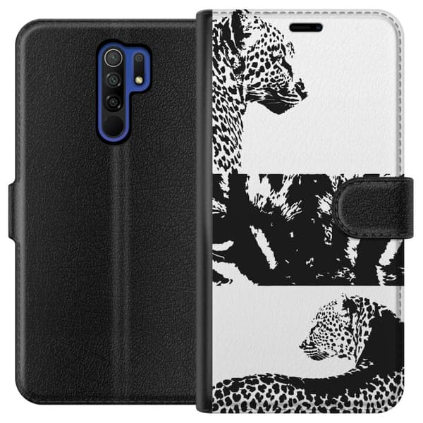 Xiaomi Redmi 9 Tegnebogsetui Leopard Faces