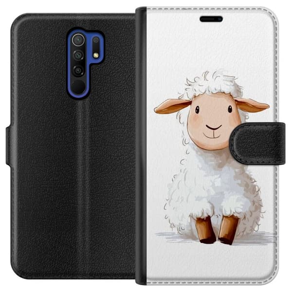 Xiaomi Redmi 9 Tegnebogsetui Sødt Lamm - tegneseriestil til børn og babyprodukter