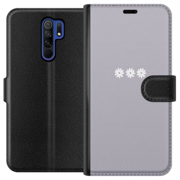 Xiaomi Redmi 9 Lompakkokotelo Lila Blomminimalismi - tyylikäs kukkakuva lila taustalla