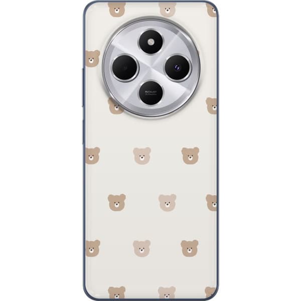 Xiaomi Redmi 14C Genomskinligt Skal Teddy Background – gulliga nallar mot mjuk bakgrund