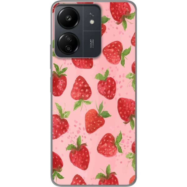 Xiaomi Redmi 13C Läpinäkyvä kuori Mansikkahaaveet - Retrot tyyli mansikkakuviointi