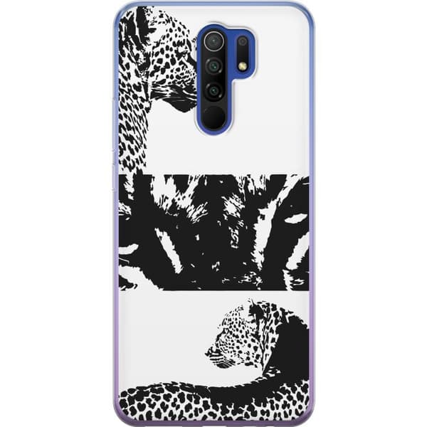 Xiaomi Redmi 9 Genomskinligt Skal Leopard Faces – trendigt mönster med leopardansikten