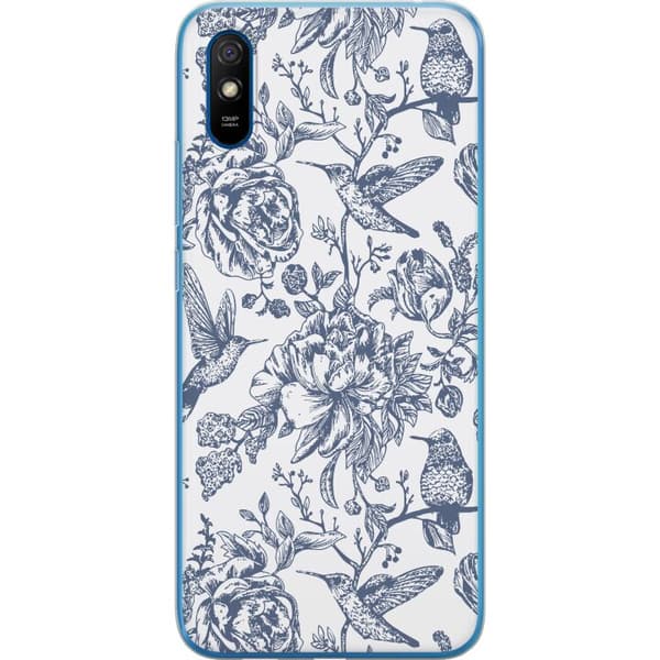 Xiaomi Redmi 9AT Gjennomsiktig deksel Blomster & Fugler - Romantiskt Vintage-stil Mønster