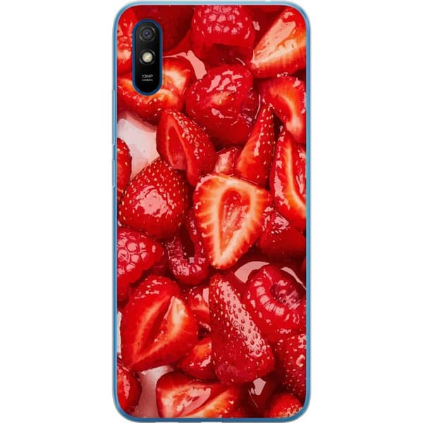 Xiaomi Redmi 9AT Läpinäkyvä kuori Mansikkakuviointi - makea motiivi kesäfiiliksellä