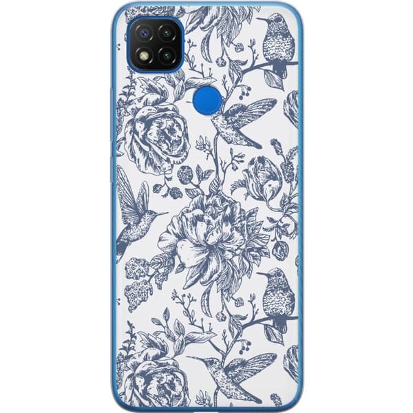 Xiaomi Redmi 9C Läpinäkyvä kuori Kukat & Linnut - Romanttinen Vintage-tyylinen Kuviointi
