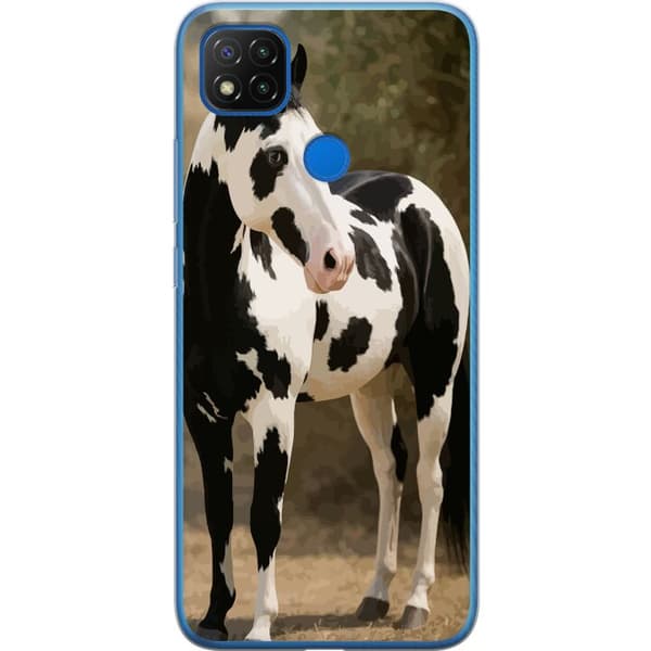 Xiaomi Redmi 9C Genomskinligt Skal Vacker Häst – elegant illustration av hästmotiv