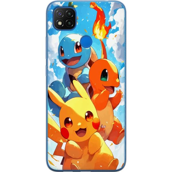 Xiaomi Redmi 9C NFC Gennemsigtig cover Pocket Creatures - inspireret af Pokémon uden at nævne navnet