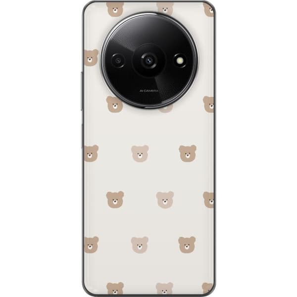 Xiaomi Redmi A3 Gjennomsiktig deksel Teddybakgrunn - søte teddybjørner mot en myk bakgrunn