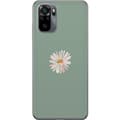Pikkukuva 1 / 3: Xiaomi Redmi Note 10 Läpinäkyvä kuori Vihreä Minimalikukka - tyylikäs kukka vihreällä taustalla