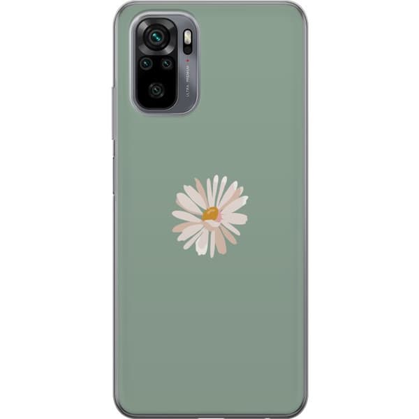 Xiaomi Redmi Note 10 Läpinäkyvä kuori Vihreä Minimalikukka - tyylikäs kukka vihreällä taustalla