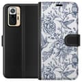 Pikkukuva 1 / 3: Xiaomi Redmi Note 10 Pro Lompakkokotelo Kukat & Linnut - Romanttinen Vintage-tyylinen Kuviointi