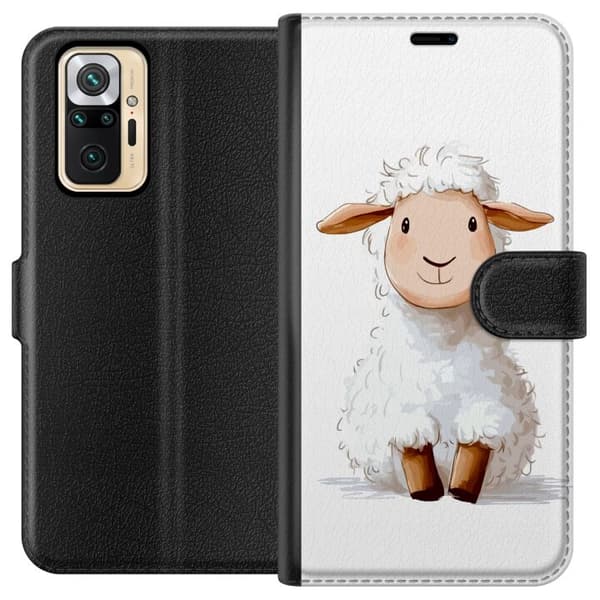 Xiaomi Redmi Note 10 Pro Lompakkokotelo Suloinen Lammas - lasten ja vauvan tuotteita sarjakuvatyyliin