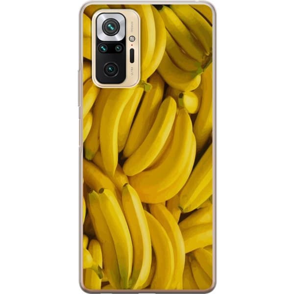 Xiaomi Redmi Note 10 Pro Genomskinligt Skal Banana Pattern – lekfullt mönster med gula bananer